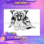 Free Detailed Eye Free Feathered Wing Owl Silhouette Free SVG - Instant Download
