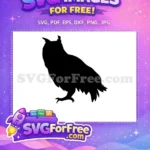 Free Horned Black Owl Free Silhouette Night Free SVG - Instant Download