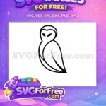 Free Simple Owl Free Minimalist Silhouette Cartoon Free SVG - Instant Download