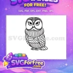 Free Detailed Eyes Free Feathered Body Simple Owl Free SVG - Instant Download