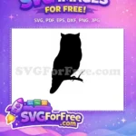 Free Simple Owl Free Silhouette Dark Night Free SVG - Instant Download