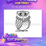Free Detailed Eye Free Feather Pattern Owl Silhouette Free SVG 2 - Instant Download