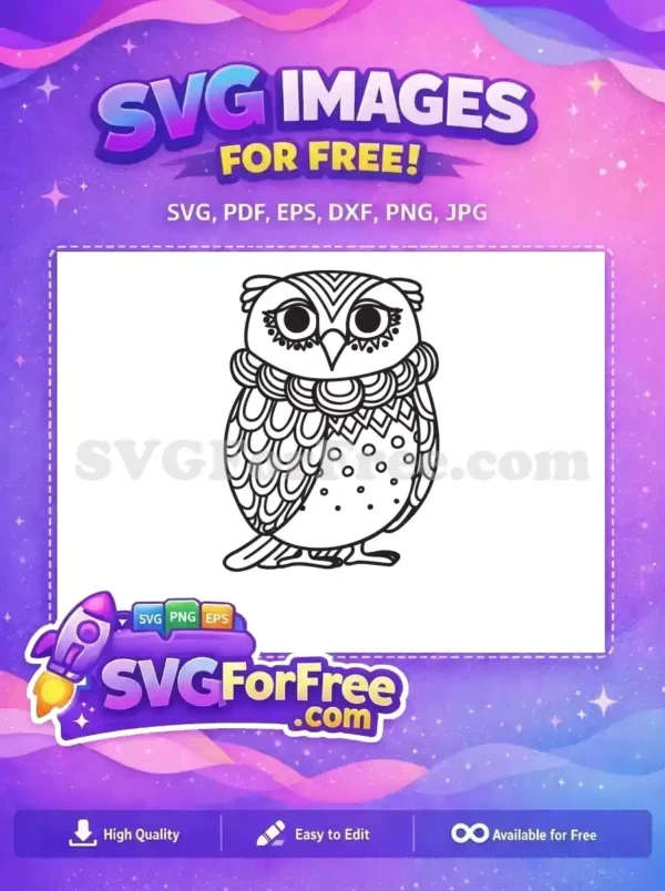Free Detailed Eye Free Feather Pattern Owl Silhouette Free SVG 2