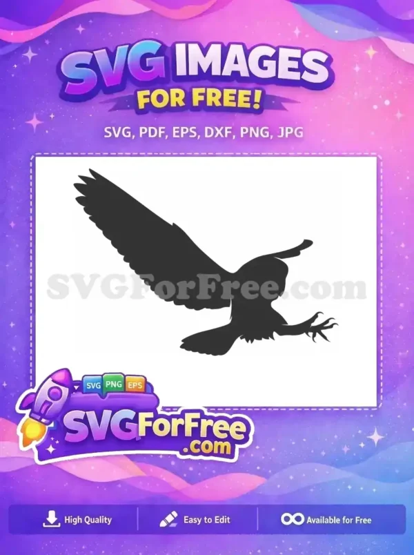 Free Flying Wing Free Talon Detail Owl Silhouette Free SVG