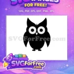 Free Black Silhouette Free Gray Eyes Cute Owl Free SVG - Instant Download