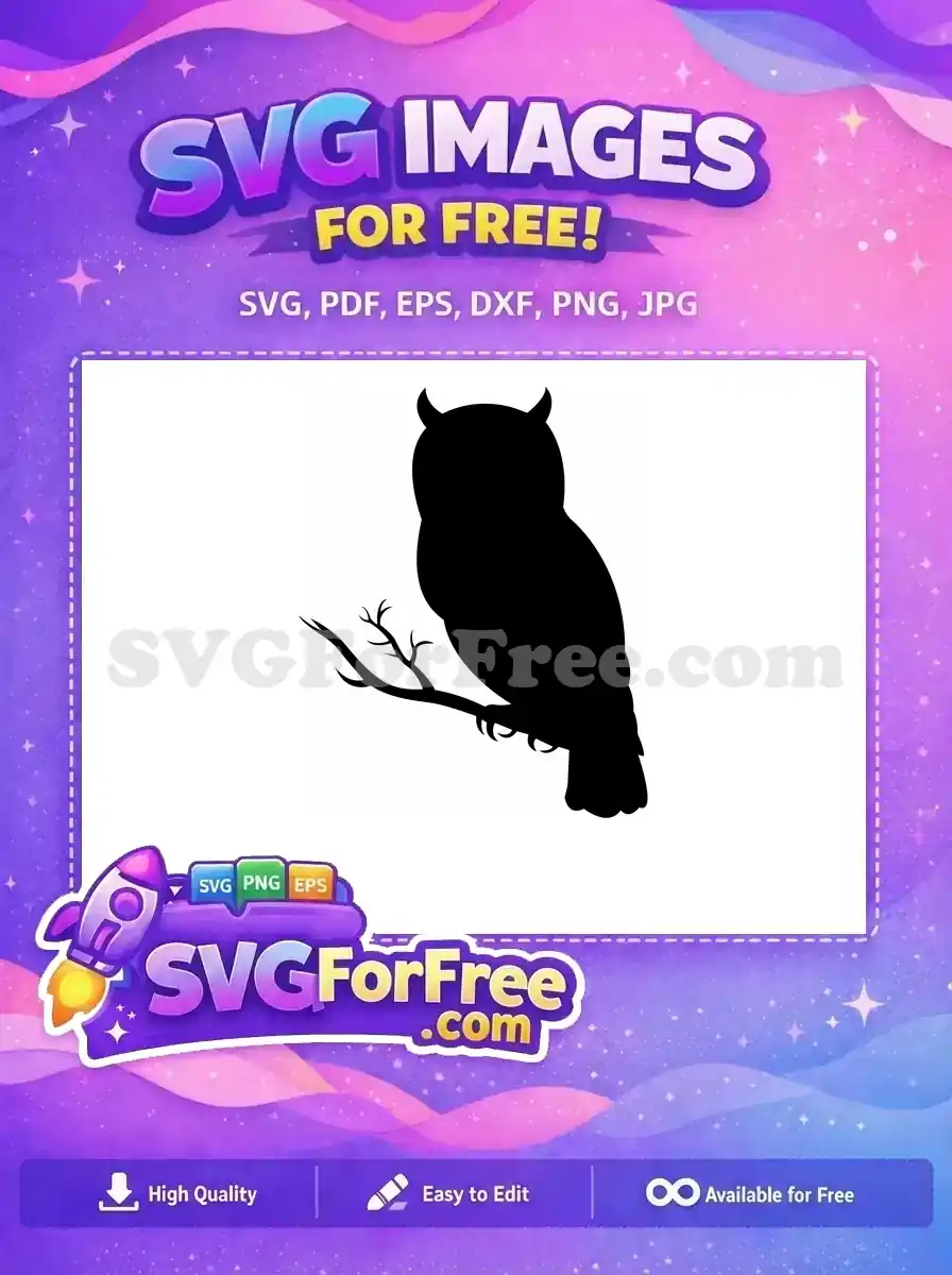 Free Detailed Bird Free Flying Owl Silhouette Free SVG 4