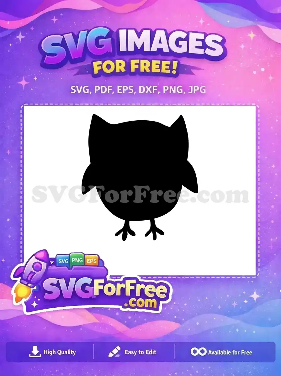 Free Simple Owl Free Bird Silhouette Cartoon Free SVG