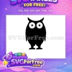 Free Simple Cartoon Owl Free Black Silhouette Vector Free SVG - Instant Download