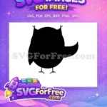 Free Cute Black Owl Free Silhouette Flying Bird Free SVG - Instant Download