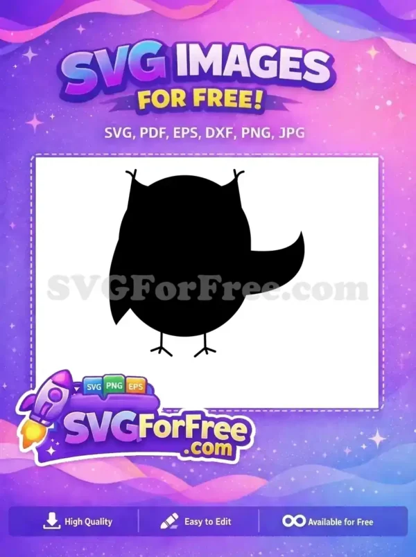 Free Cute Black Owl Free Silhouette Flying Bird Free SVG