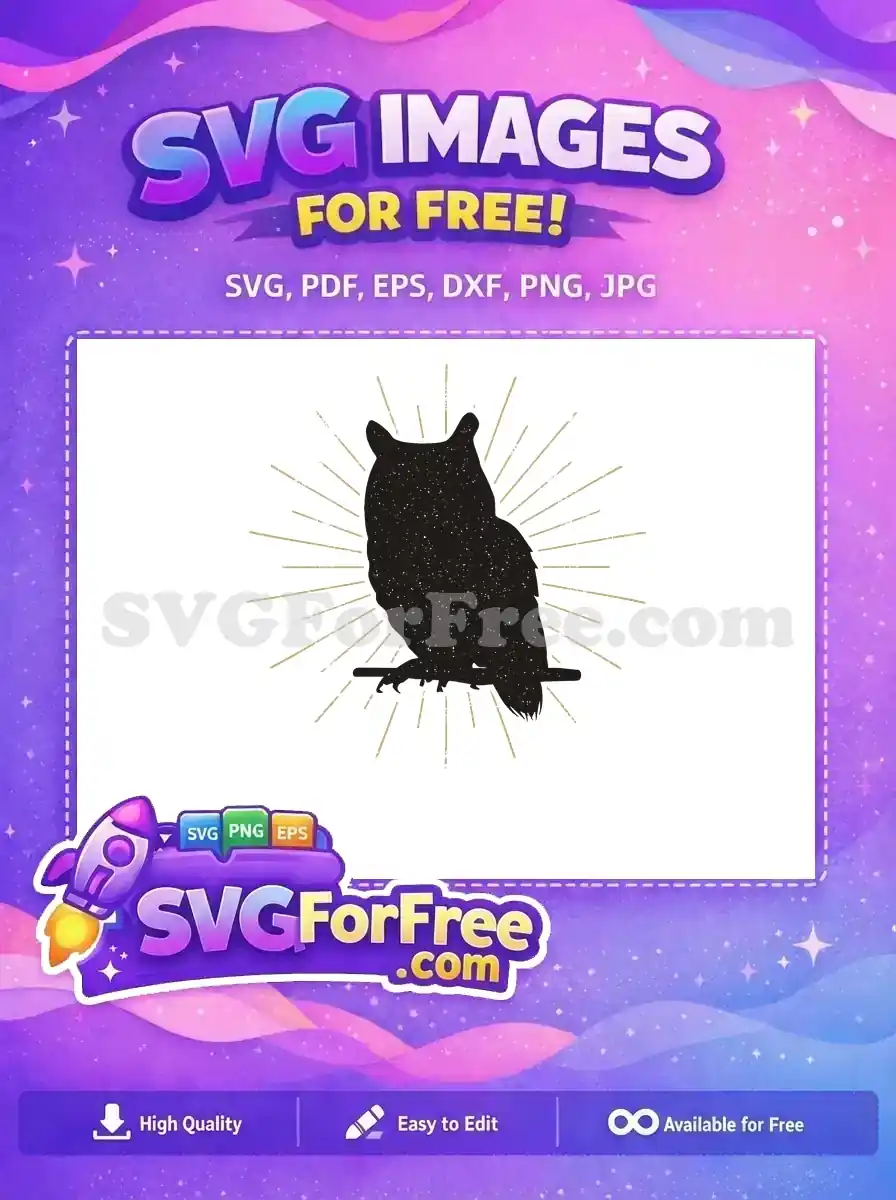 Free Detailed Wings Free Silhouette Design Owl Free SVG 1