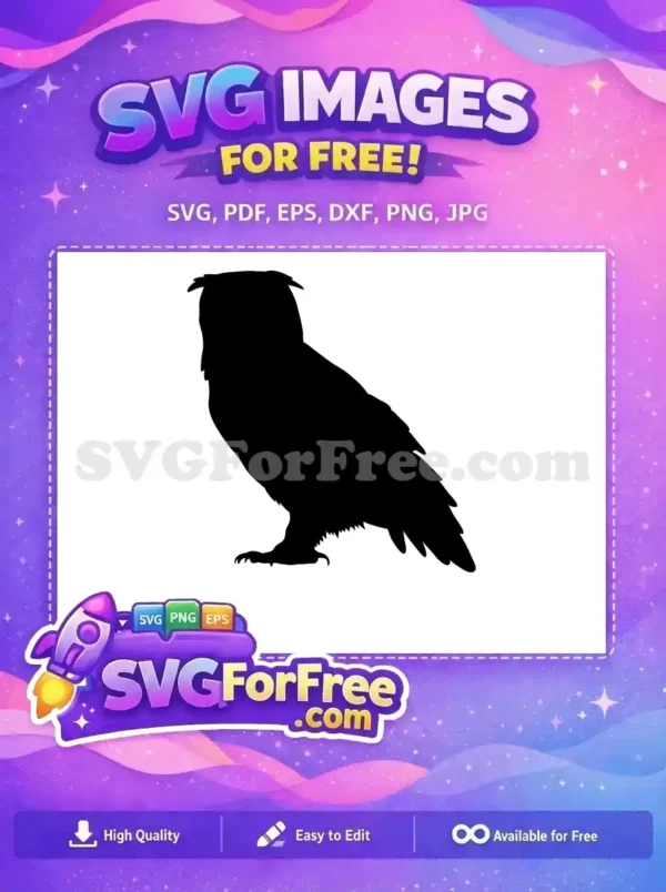 Free Detailed Feathers Free Owl Silhouette Design Free SVG