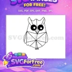 Free Geometric Patterned Owl Free Silhouette Image Decor Free SVG - Instant Download
