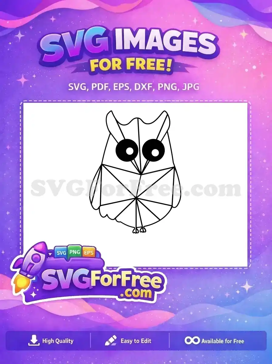 Free Geometric Patterned Owl Free Silhouette Image Decor Free SVG