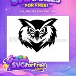 Free Detailed Bird Free Flying Owl Silhouette Art Free SVG - Instant Download