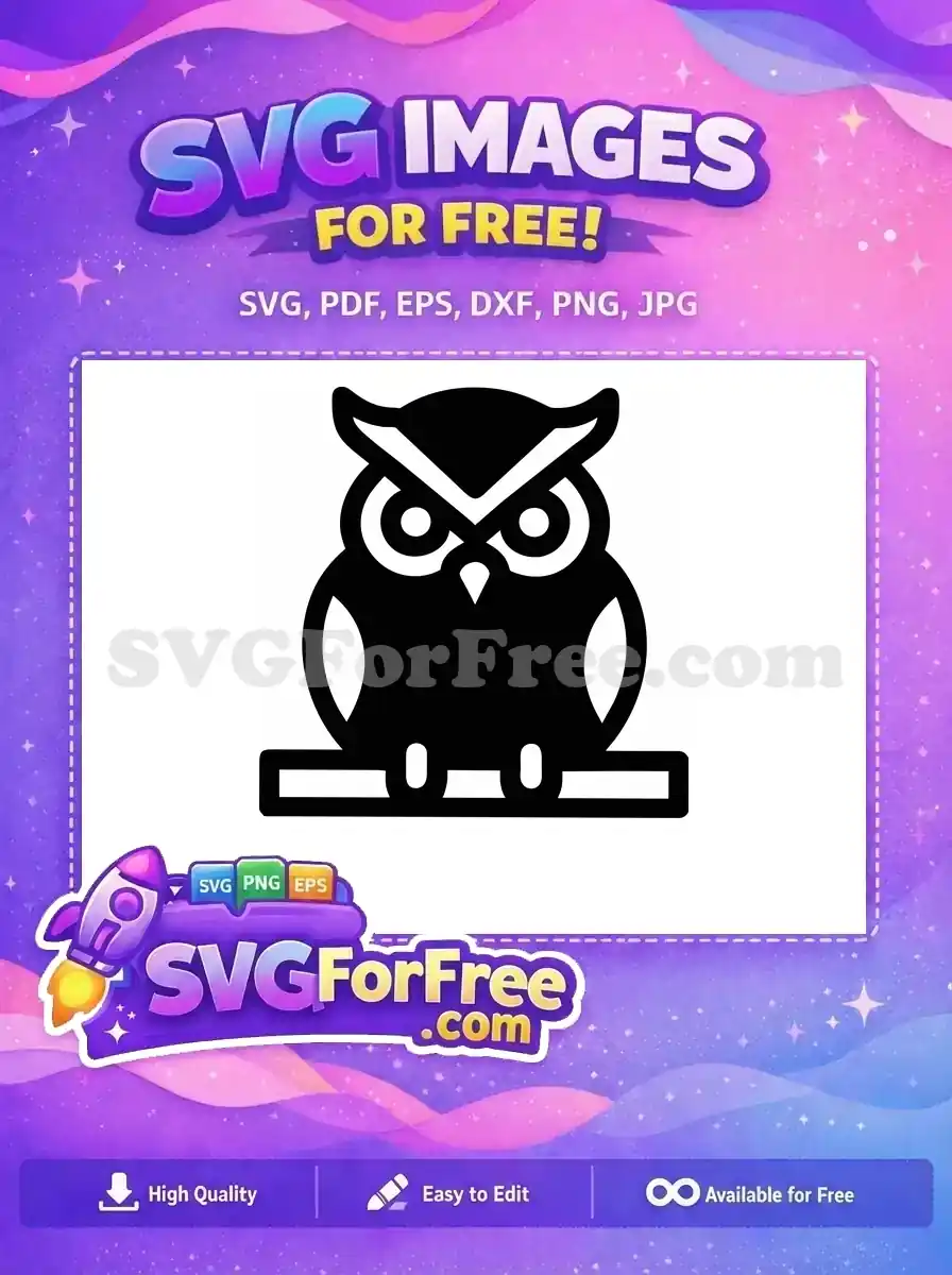 Free Simple Bird Free Dark Owl Silhouette Free SVG
