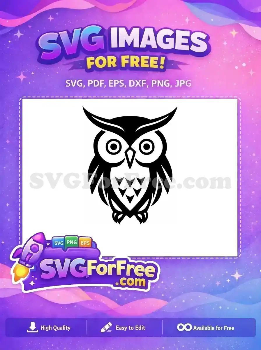 Free Simple Owl Free Bird Black Silhouette Art Free SVG