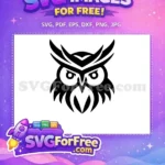 Free Sharp Feathered Free Fierce Eyes Owl Silhouette Free SVG - Instant Download