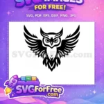 Free Detailed Wing Free Silhouette Owl Free SVG 1 - Instant Download