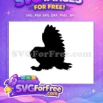 Free Flying Silhouette Free Owl Flight Black Free SVG - Instant Download