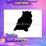 Free Detailed Bird Free Night Owl Silhouette Free SVG 4 - Instant Download
