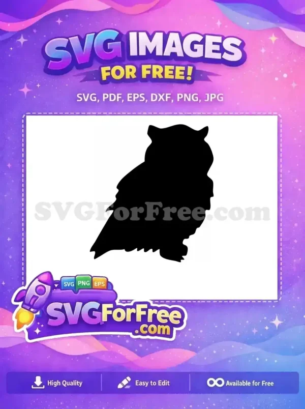 Free Detailed Bird Free Night Owl Silhouette Free SVG 4