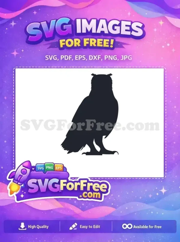 Free Horned Silhouette Free Nocturnal Hunter Animal Free SVG