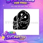 Free Black Barn Owl Free Silhouette Vector Art Free SVG - Instant Download