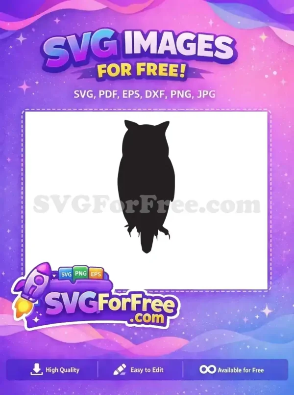 Free Owl Silhouette Free Talons Perched Bird Free SVG