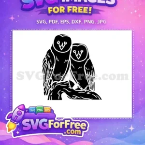 Free Barn Owl Couple Free Silhouette Two Owls Free SVG