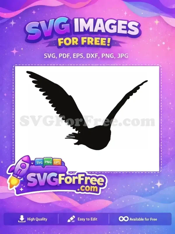 Free Detailed Wings Free Flying Silhouette Owl Free SVG 1