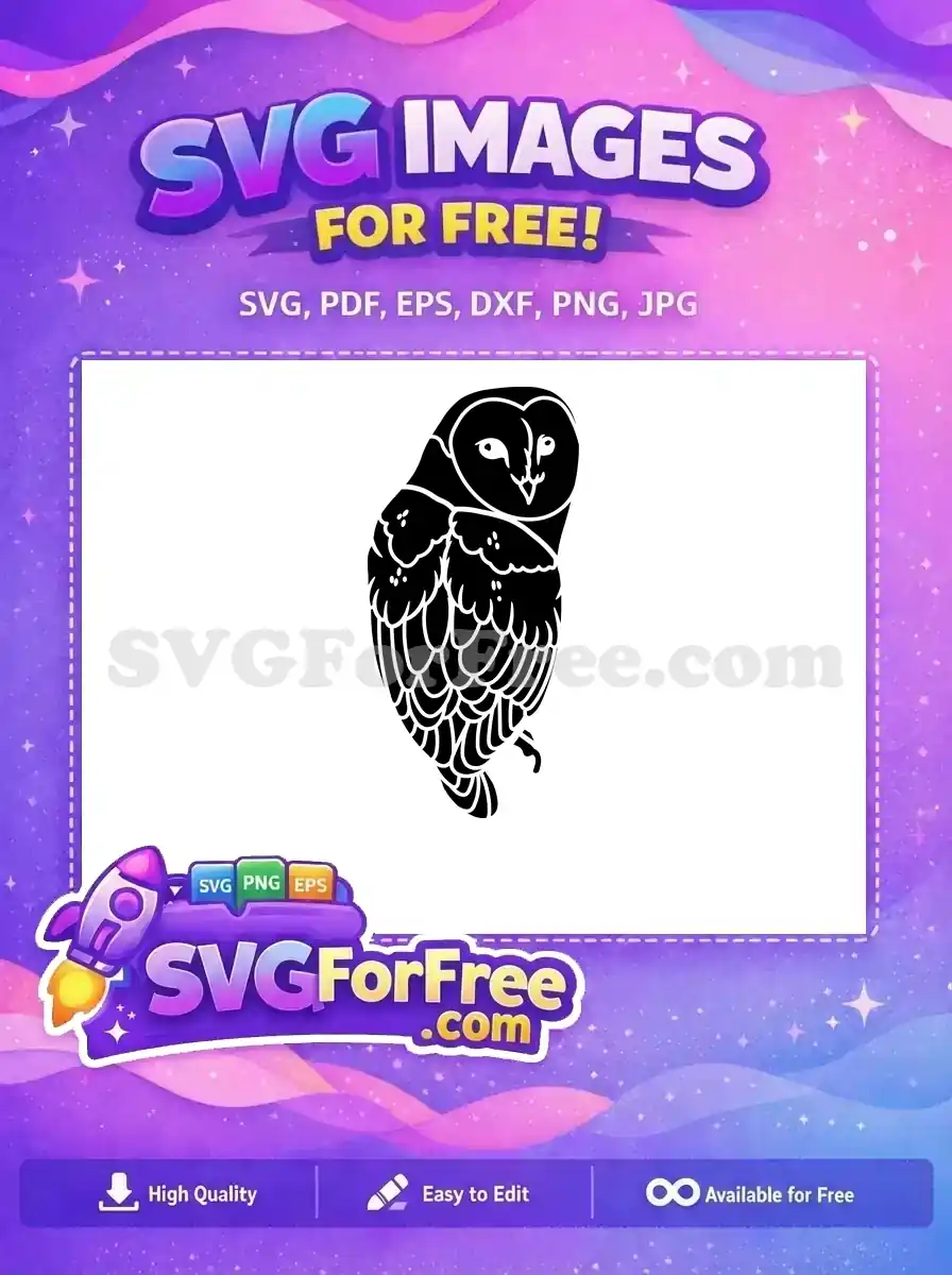 Free Detailed Wing Free Feathered Design Owl Free SVG