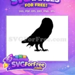 Free Standing Black Owl Free Silhouette Halloween Free SVG - Instant Download