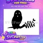Free Detailed Bird Free Owl Silhouette Art Free SVG 3 - Instant Download