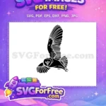 Free Detailed Wings Free Flying Silhouette Owl Free SVG 2 - Instant Download