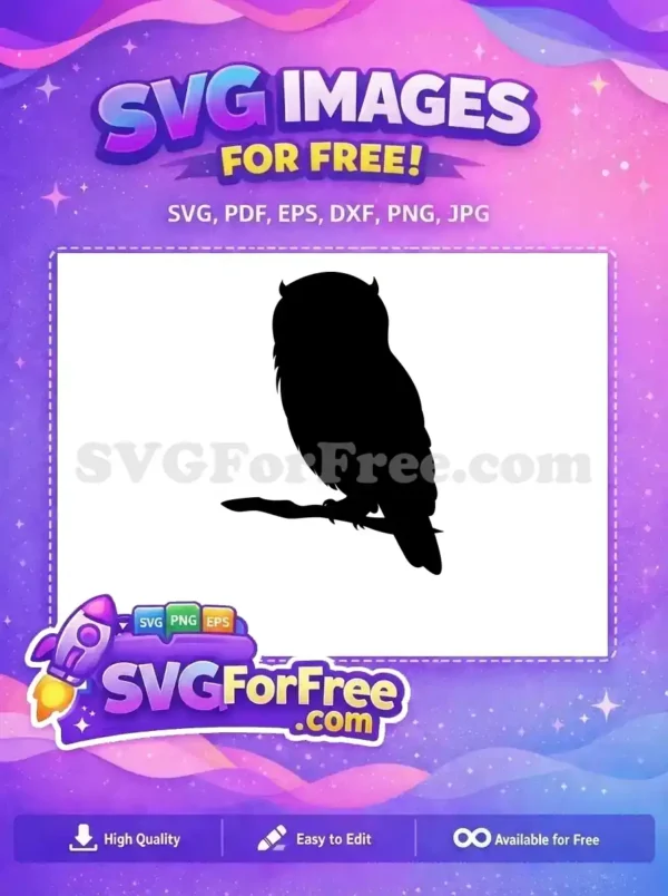 Free Horned Owl Silhouette Free Black Night Animal Woodland Free SVG