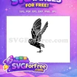 Free Detailed Wings Free Flying Pose Owl Silhouette Free SVG - Instant Download