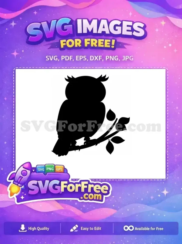 Free Wise Owl Silhouette Free Intricate Cut File Woodland Animal Free SVG