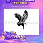 Free Barn Owl Silhouette Free Flying Wings Halloween Free SVG - Instant Download