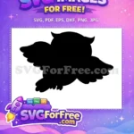 Free Flying Wings Free Black Silhouette Owl Free SVG - Instant Download