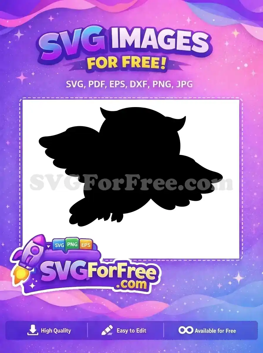 Free Flying Wings Free Black Silhouette Owl Free SVG
