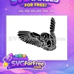 Free Flying Wings Free Barn Owl Silhouette Halloween Free SVG - Instant Download