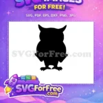 Free Simple Owl Free Flying Silhouette Halloween Free SVG 2 - Instant Download