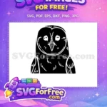Free Cute Owl Face Free Silhouette Design Simple Free SVG - Instant Download