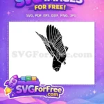 Free Flying Owl Silhouette Free Wing Detail Wildlife Free SVG - Instant Download