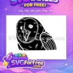 Free Black White Owl Eyes Free Silhouette Bird Free SVG - Instant Download