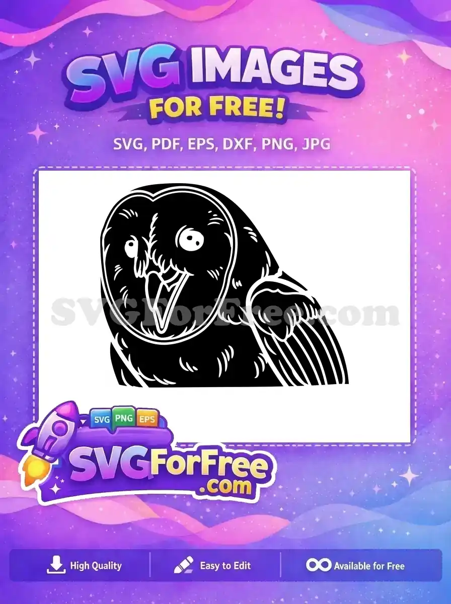 Free Black White Owl Eyes Free Silhouette Bird Free SVG
