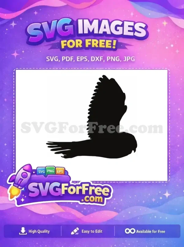 Free Detailed Wing Free Flying Silhouette Owl Free SVG