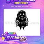 Free Detailed Barn Owl Free Silhouette Black Free SVG 2 - Instant Download