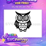 Free Cute Eyes Free Detailed Wings Owl Silhouette Free SVG - Instant Download